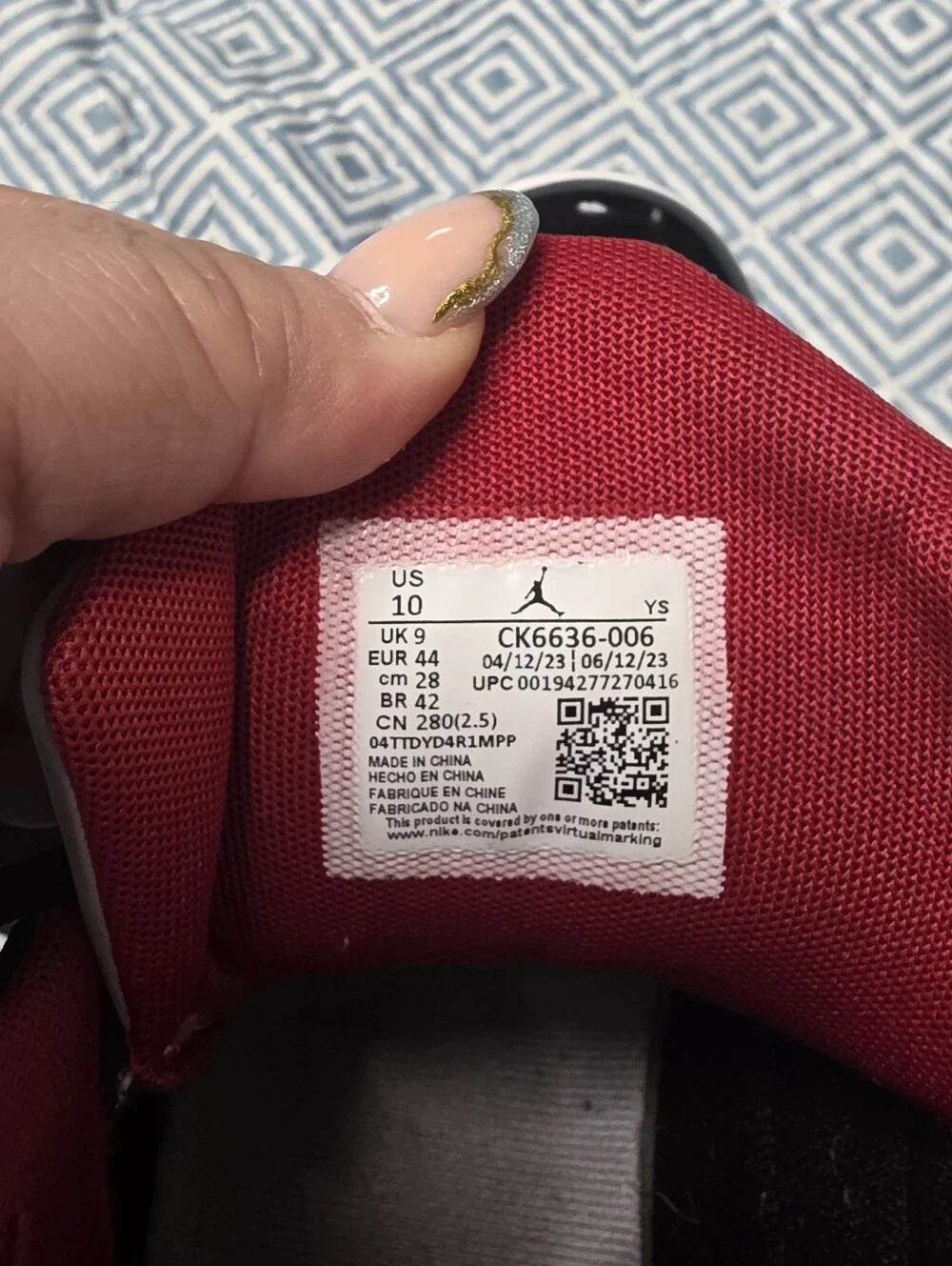 Jordan Red and Black Men's Sneakers